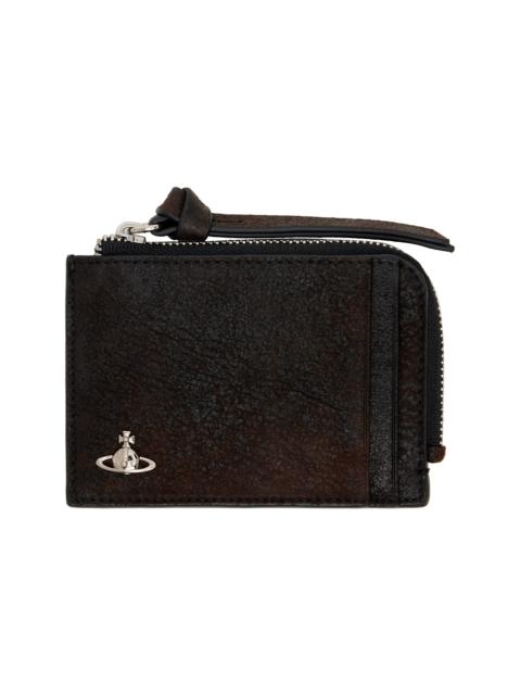 Vivienne Westwood Brown Zip Card Holder