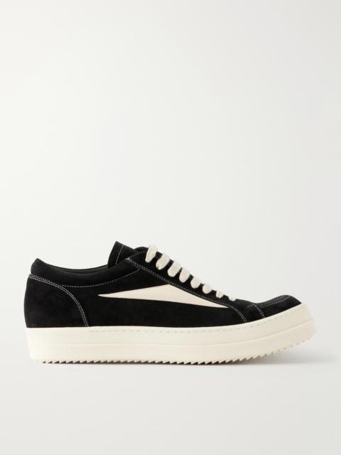 Rick Owens Vintage Full-Grain Leather-Trimmed Suede and Rubber Sneakers