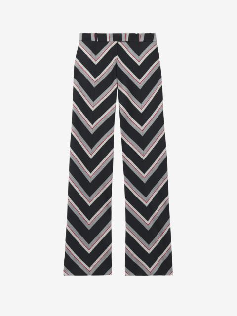 Alexander McQueen Chevron Stripe Bumster Trousers