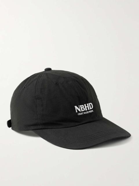 NEIGHBORHOOD Dad Leather-Trimmed Logo-Embroidered Cotton Baseball Cap