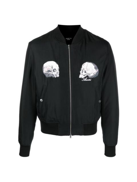 Skull-print bomber jacket