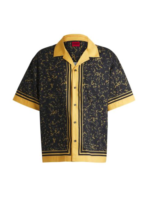 HUGO OVERSIZE-FIT SHIRT IN A PRINTED COTTON BLEND