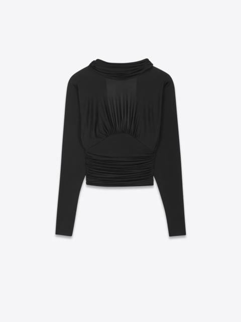 SAINT LAURENT long-sleeved top in shiny jersey