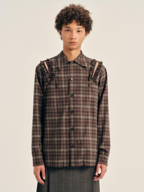 Simone Rocha Ruffle Slash Flannel Shirt