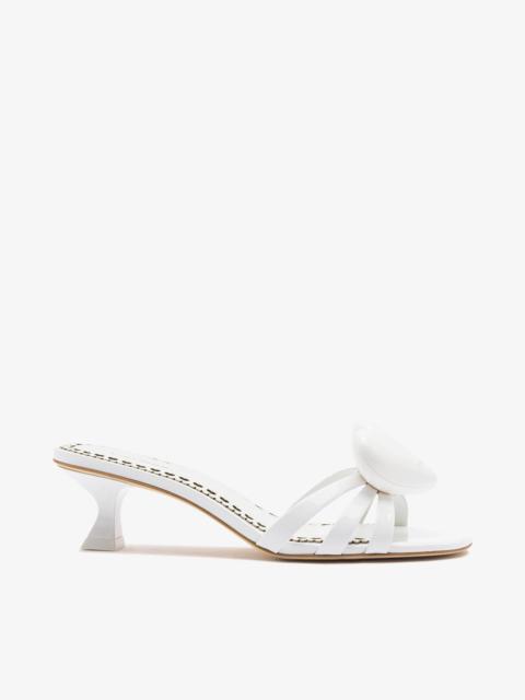 Larroudé Amore Mule White Patent Leather