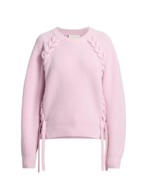 Isabel Marant Women's Tulliam Lace-Up Wool-Cashmere Sweater - Pink