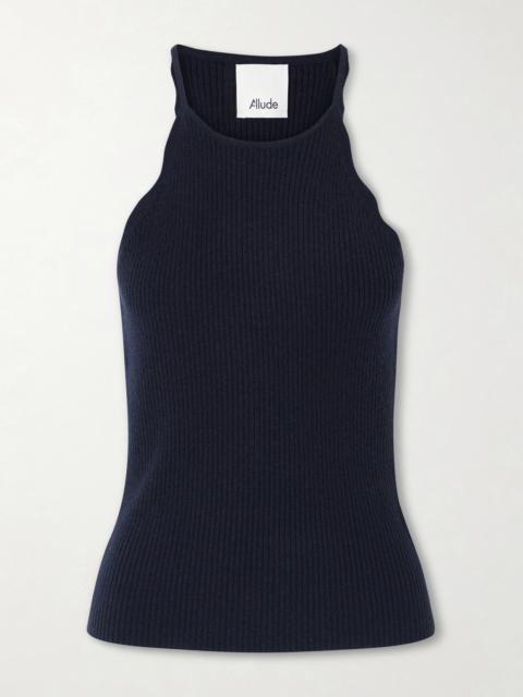 Allude Ribbed Wool And Cashmere-blend Top
