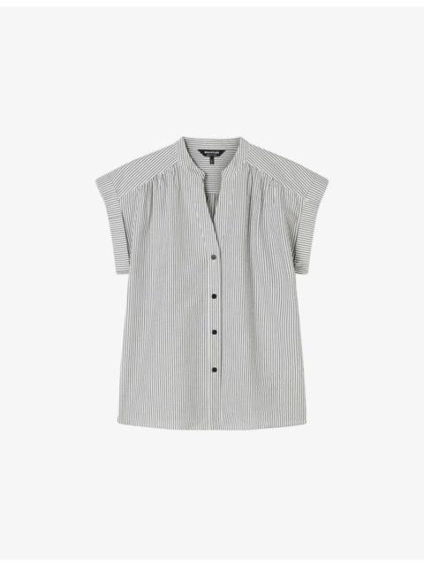 WHISTLES Sleeveless Striped Cotton Top