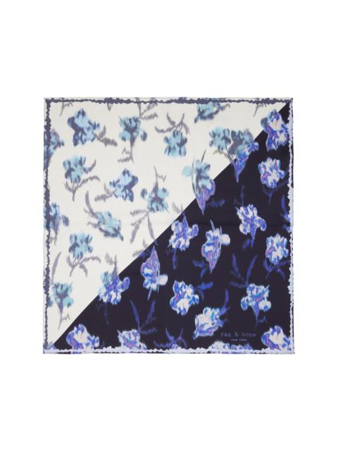 rag & bone Navy Kit Floral-Print Silk Bandana Scarf