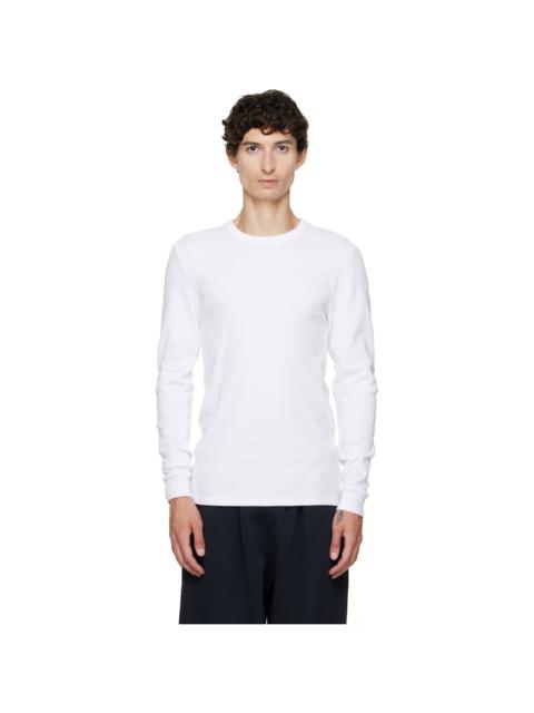 LES TIEN White Thermal Fitted Long Sleeve T-shirt
