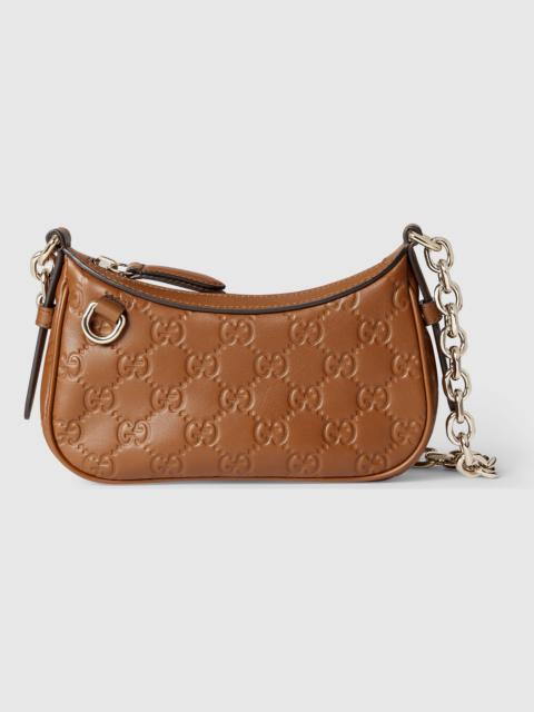 GUCCI GG Emblem mini shoulder bag