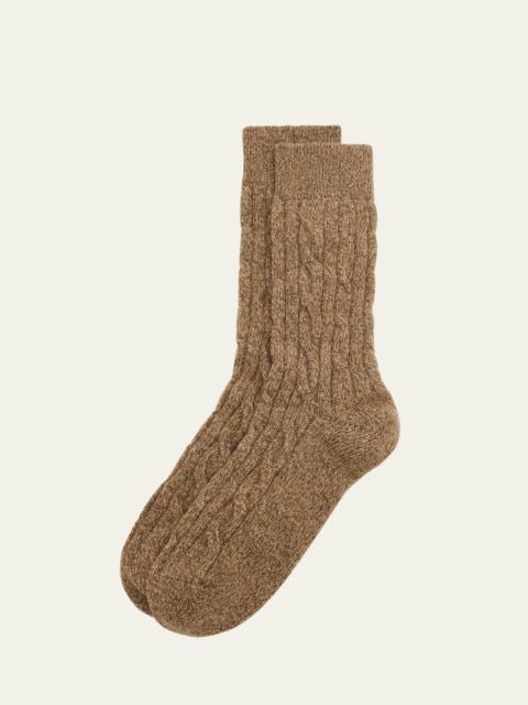 Loro Piana Men's Treccia Baby Cashmere Crew Socks