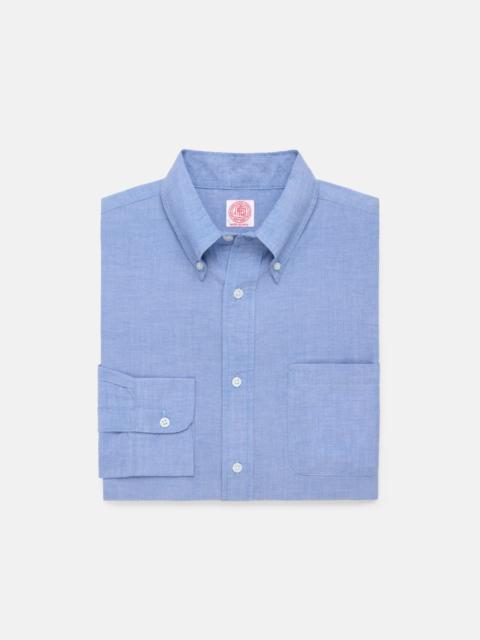 J. PRESS LIGHT BLUE SOLID CHAMBRAY SPORT SHIRT