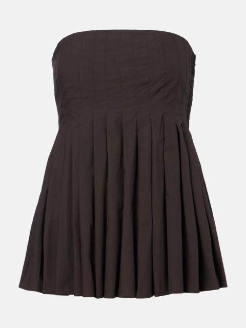 Proenza Schouler White Label Avine pleated peplum cotton top