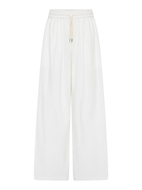 ST. AGNI Drawstring Cotton-Blend Pants white