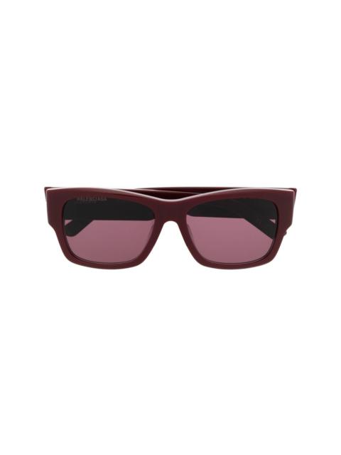 BALENCIAGA enamelled-logo square-frame sunglasses