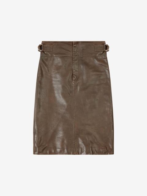 Isabel Marant Étoile BERTILLE LEATHER MIDI SKIRT