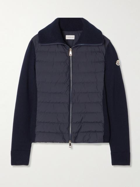Moncler Wool And Padded Quilted Shell Down Cardigan