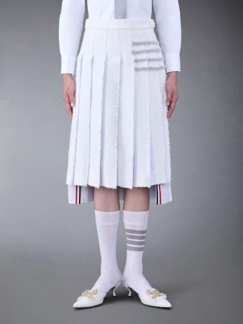 4-Bar tweed pleated skirt