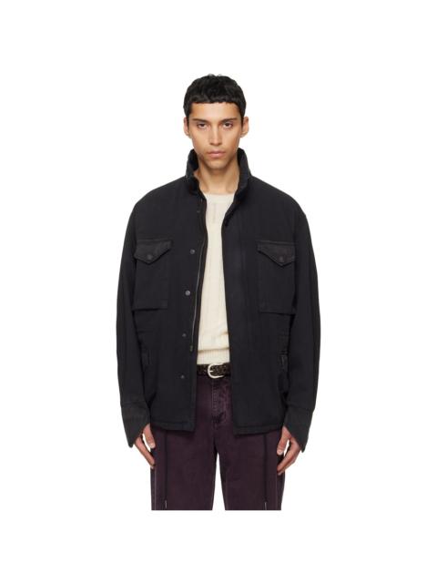 Tonywack Black Garment Dyed Cotton Field Jacket
