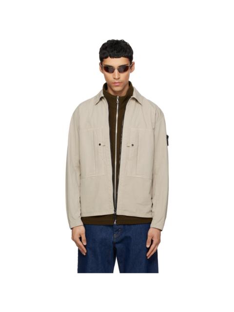 Stone Island Beige 1200005 Mercerized Organic Cotton Ripstop Jacket