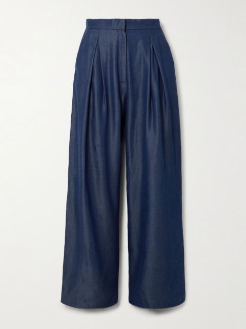 ANDRES OTALORA Plenitud pleated TENCEL™ wide-leg pants Dark denim
