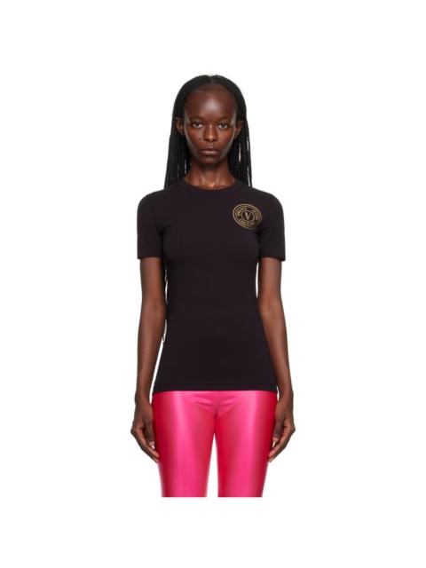 VERSACE JEANS COUTURE Black V-Emblem T-Shirt