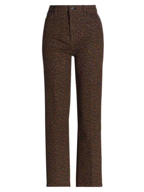 FRAME Women's Le Sleek Leopard Straight-Leg Jeans - Leopard