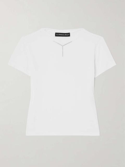 Y/Project Embellished stretch-jersey T-shirt
