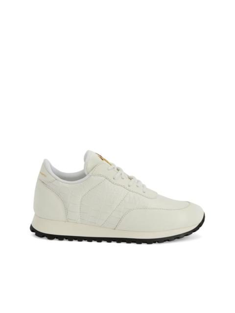 Jimi crocodile-effect leather sneakers