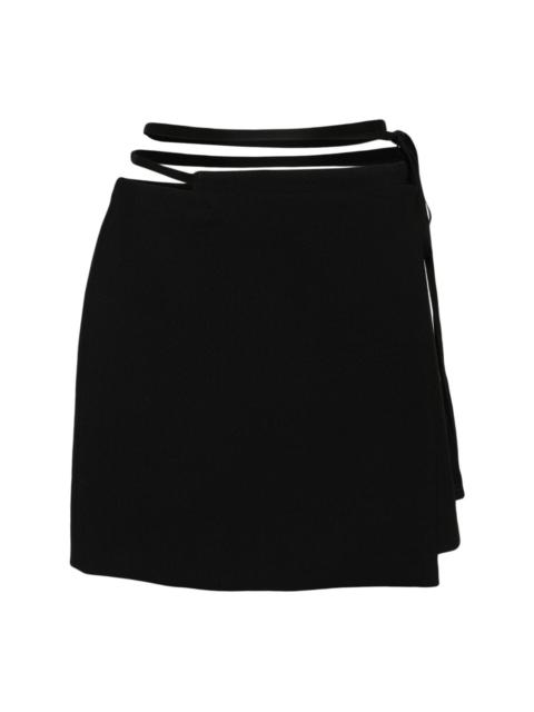 asymmetric wrap mini skirt