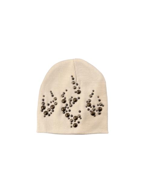 HELLSTAR Studded Flame Beanie "White" HSR302