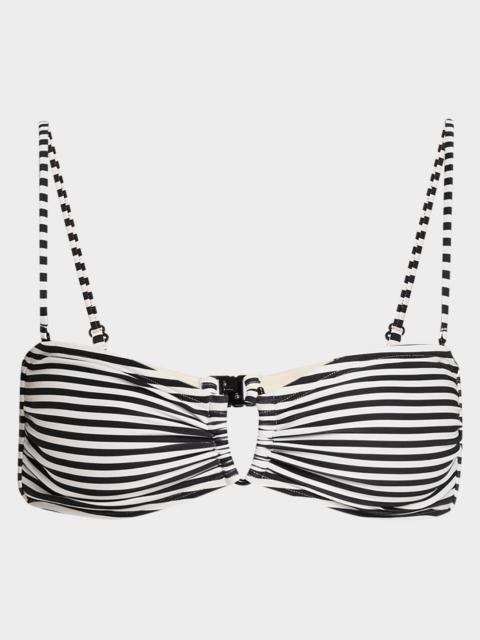 NILI LOTAN Striped Bandeau Bikini Top