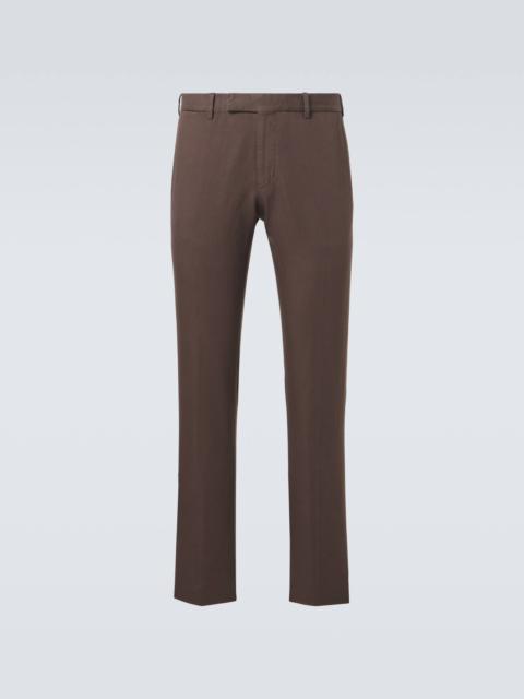 ZEGNA Cotton and linen chinos