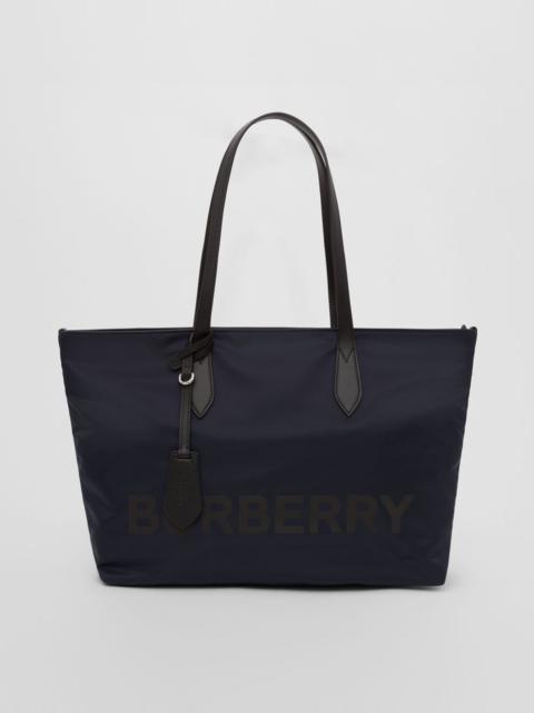 Burberry Logo Print Nylon Tote Bag