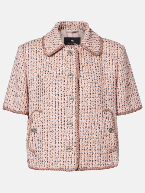 Etro Cropped cotton and wool-blend tweed jacket