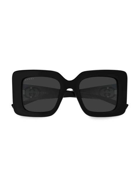 GUCCI Women's Montecarlo 49MM Square Sunglasses - Black