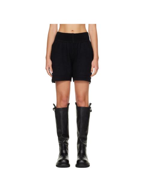 Rick Owens Black Tower Cashmere Shorts