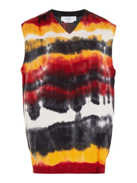 GABRIELA HEARST Fielding Knit Vest in Fire Tie Dye Cashmere