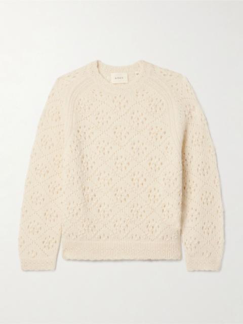 DÔEN Emiliana pointelle-knit alpaca-blend sweater Ivory