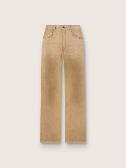 Golden Goose Women's beige cotton jeans with studs