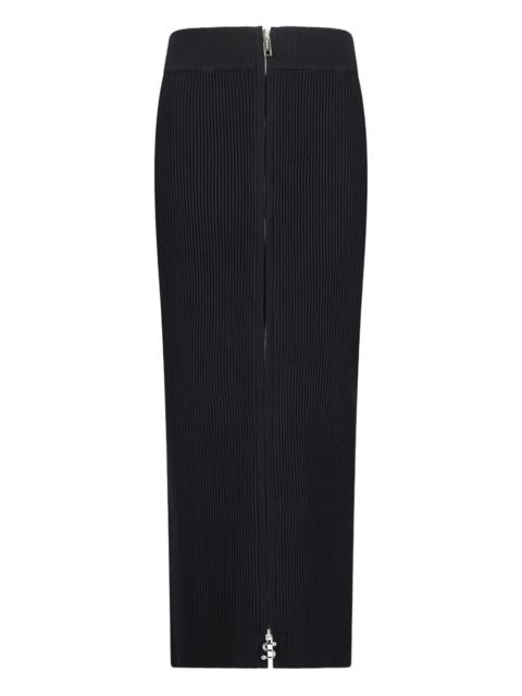 Sportmax ribbed zip-front maxi skirt