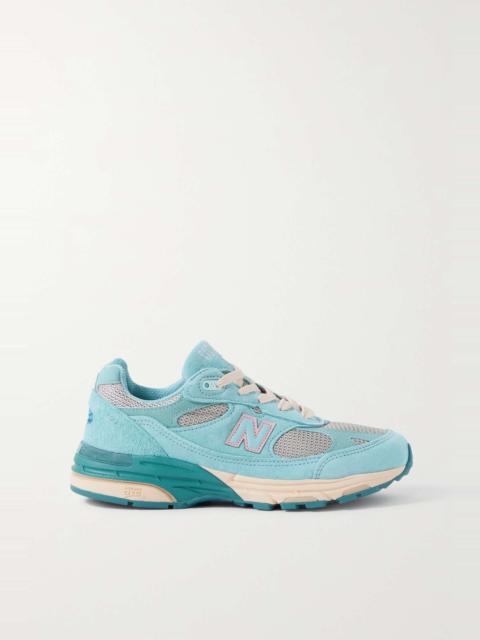 New Balance + Joe Freshgoods 993 leather-trimmed suede and mesh sneakers