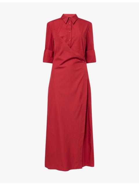 TWP New Earl Wrap-Front Cotton Midi Dress