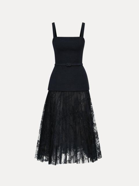 Oscar de la Renta ORCHID GUIPURE & TWEED DRESS