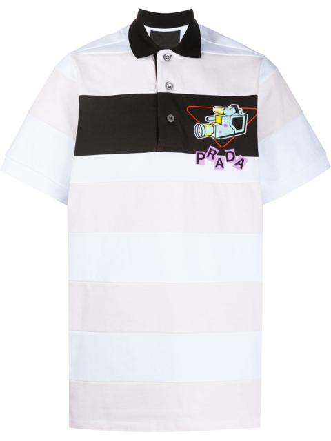 Prada oversized stripe polo shirt