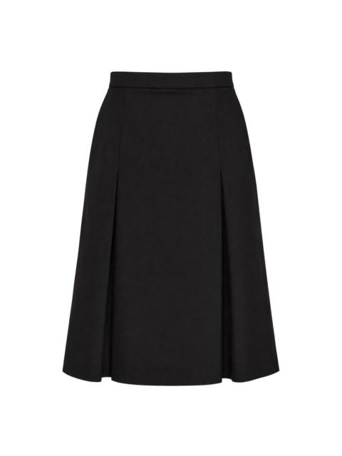 pushBUTTON Black Flared Tuck Skirt