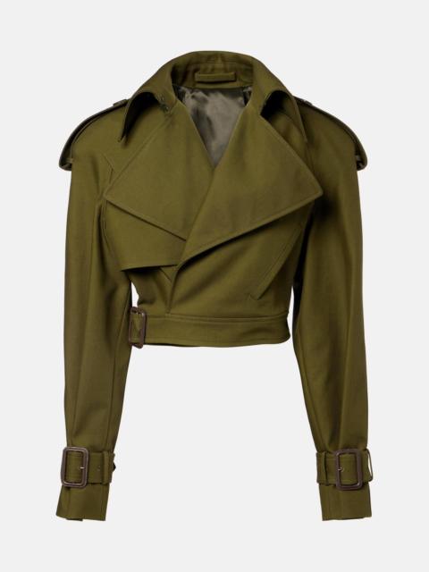WARDROBE.NYC Cropped cotton twill trench coat