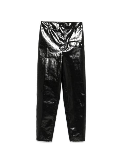 paperbag-waist coated trousers