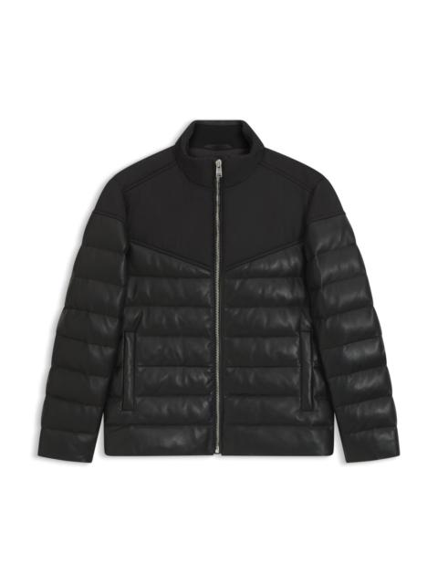 BOSS LEATHER-TRIM JACKET WITH PADDING